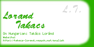 lorand takacs business card